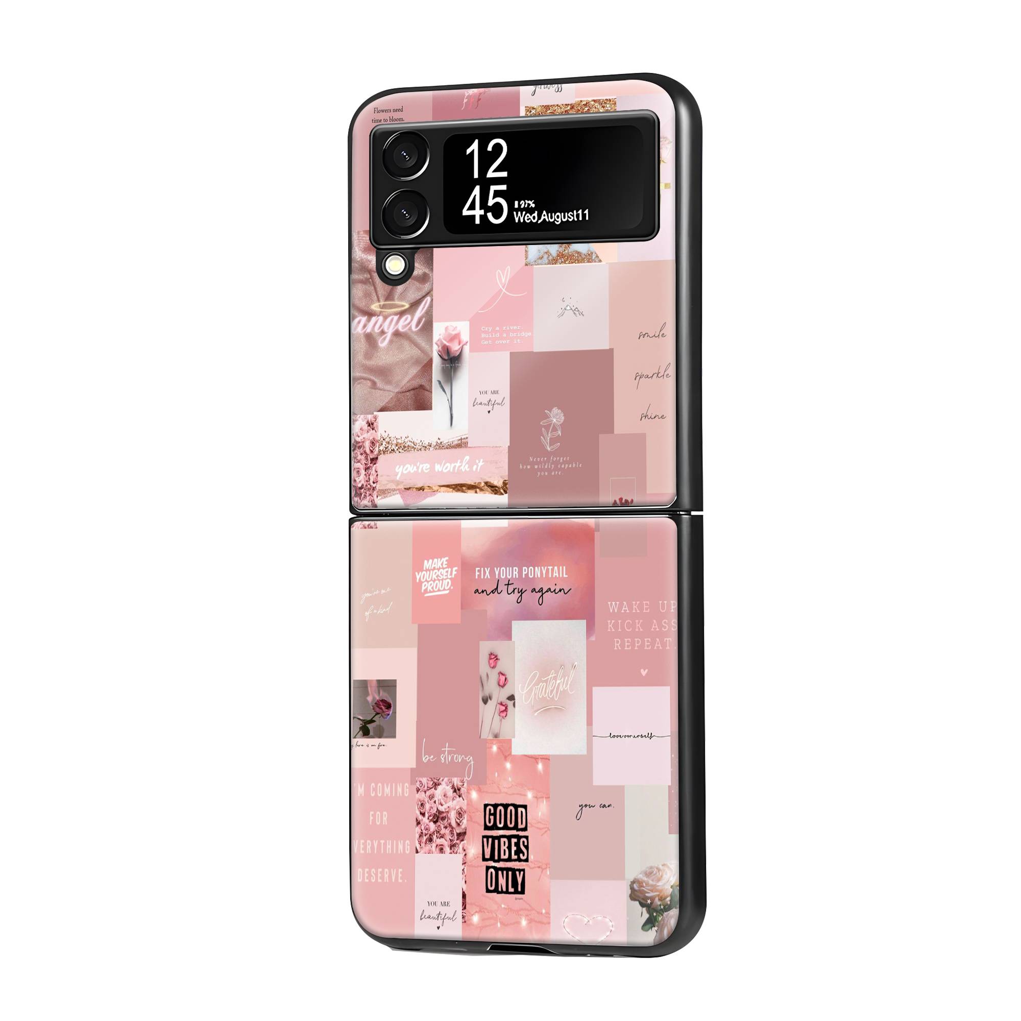 Good Vibes Samsung Z Flip Glass Case image 0