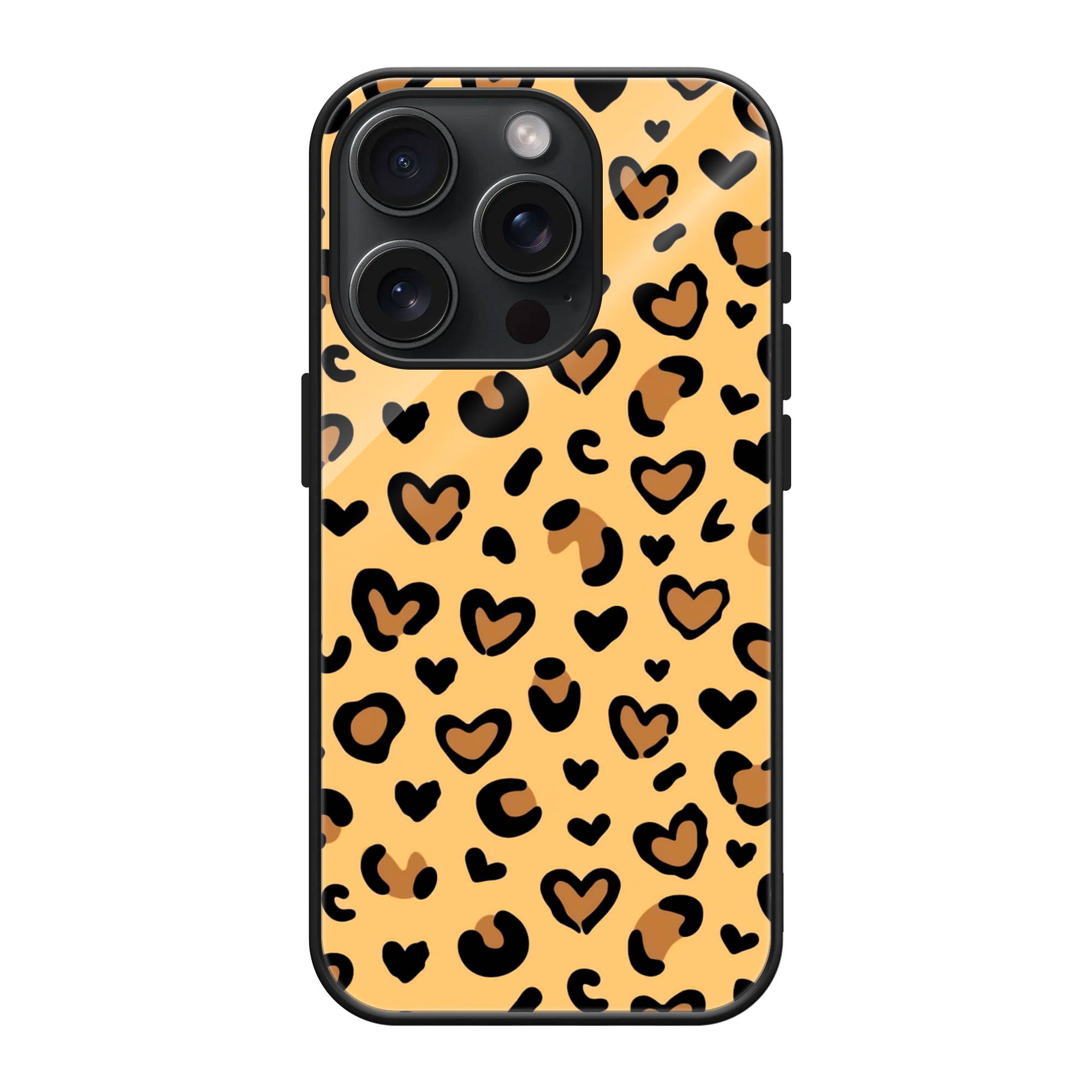Leopard Hearts Glass Case image 0