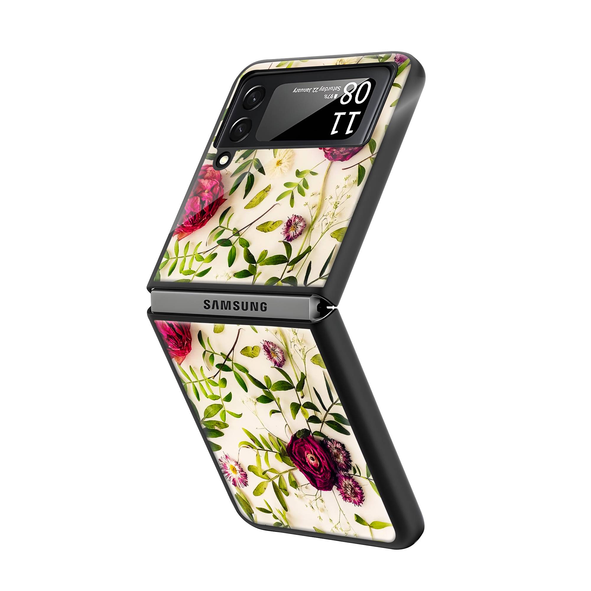 Dried Flowers Samsung Z Flip Glass Case image 1