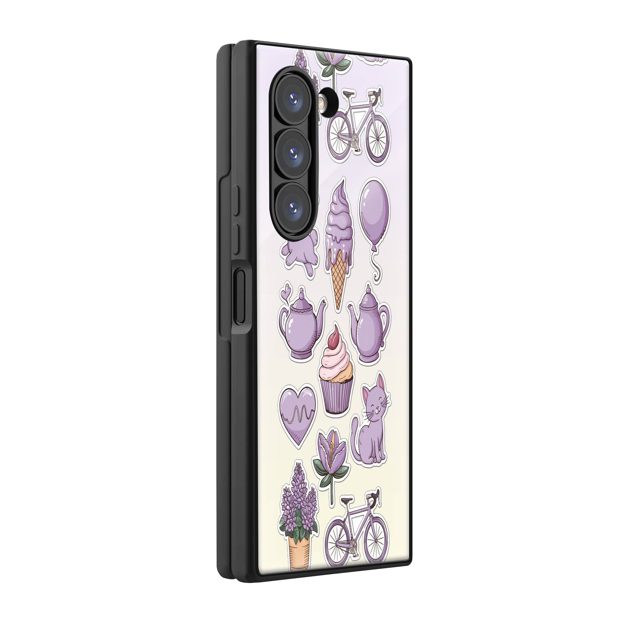 Cupcakes And Cat Samsung Z Fold Glass Case image 0