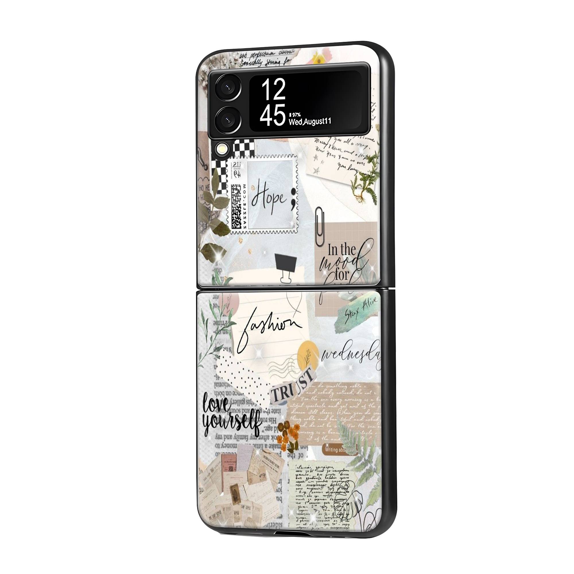 Love yourself Samsung Z Flip Glass Case image 0