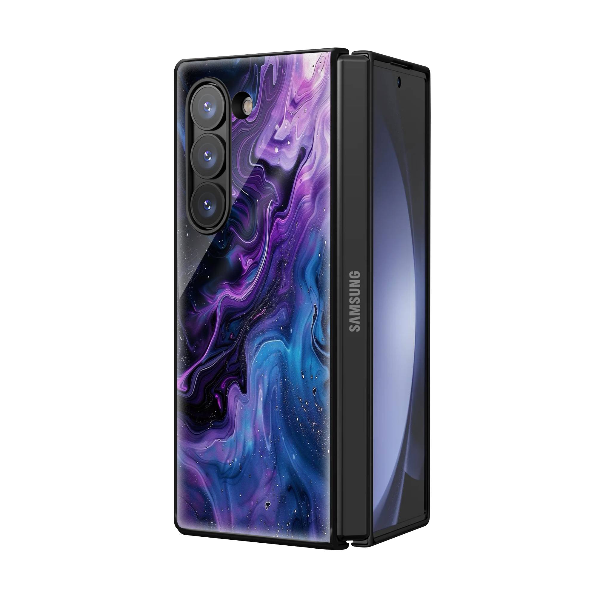 Color Strom Pattern Samsung Z Fold Glass Case image 1