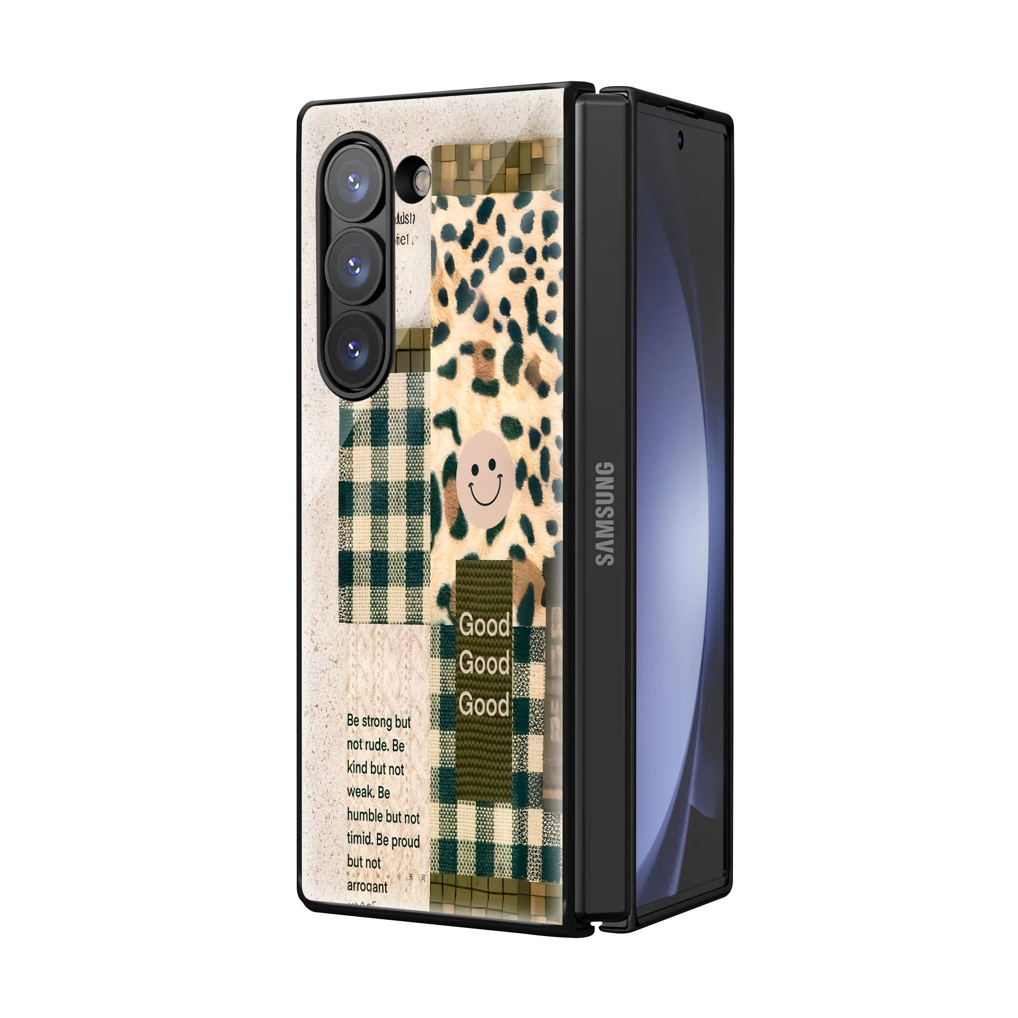 Mismatched Textures Samsung Z Fold Glass Case image 1