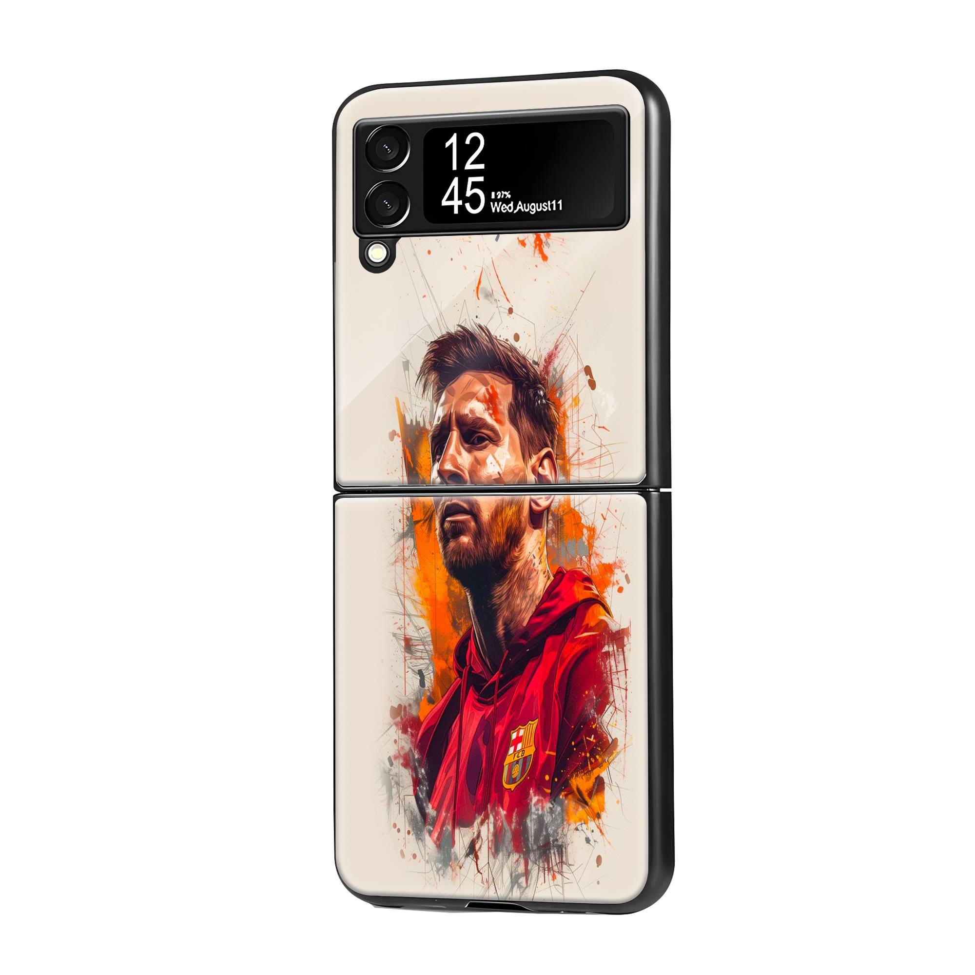 Lionel Messi Samsung Z Flip Glass Case image 0