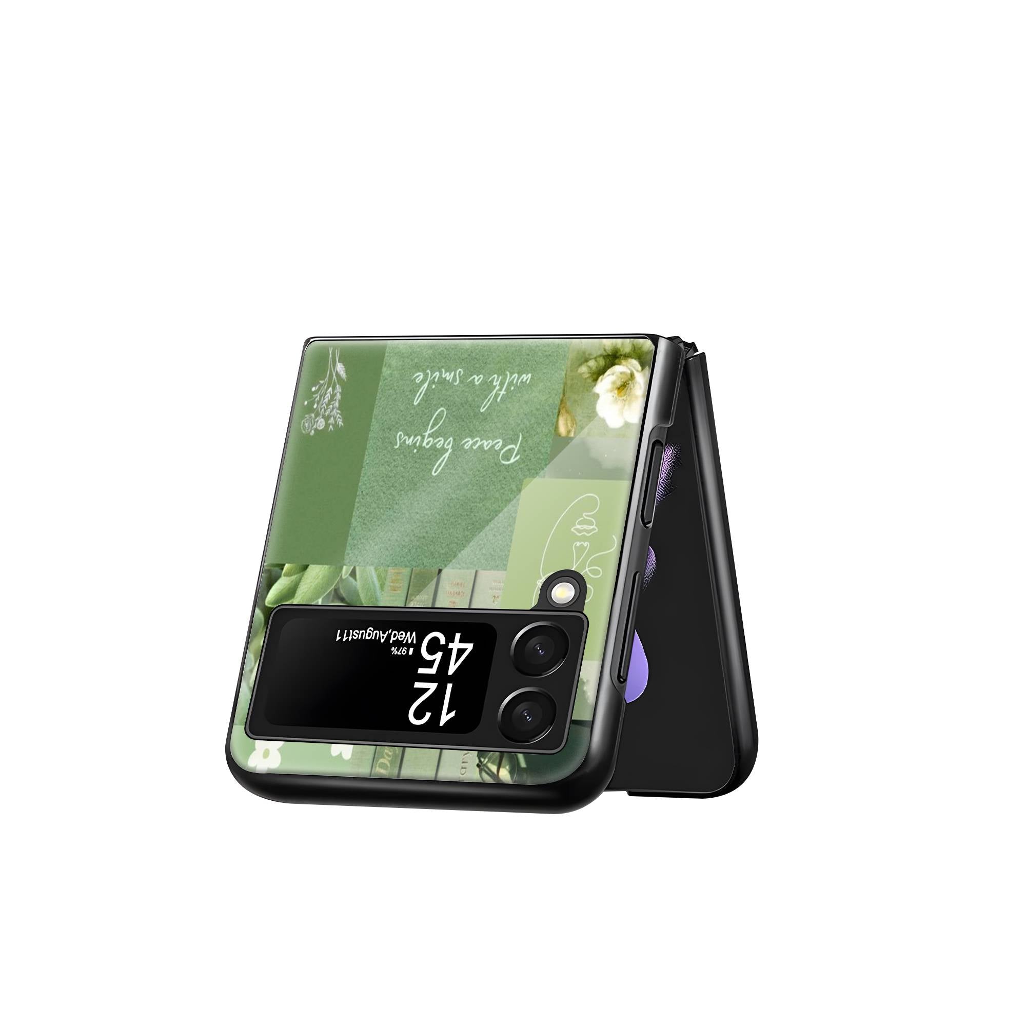 Peace Begins Samsung Z Flip Glass Case image 2