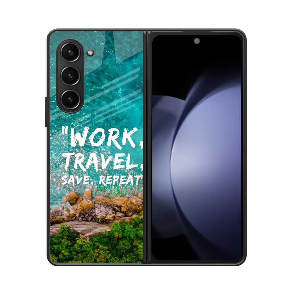 Work Travel Samsung Z Fold 5 Glass Case image 0