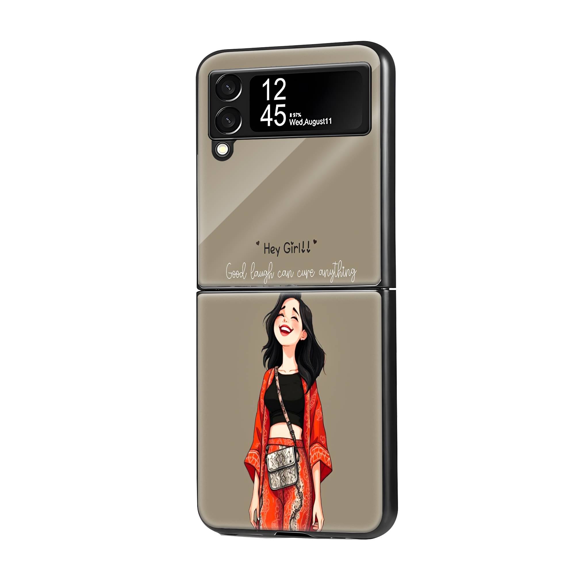 Hey Girl Samsung Z Flip Glass Case image 0