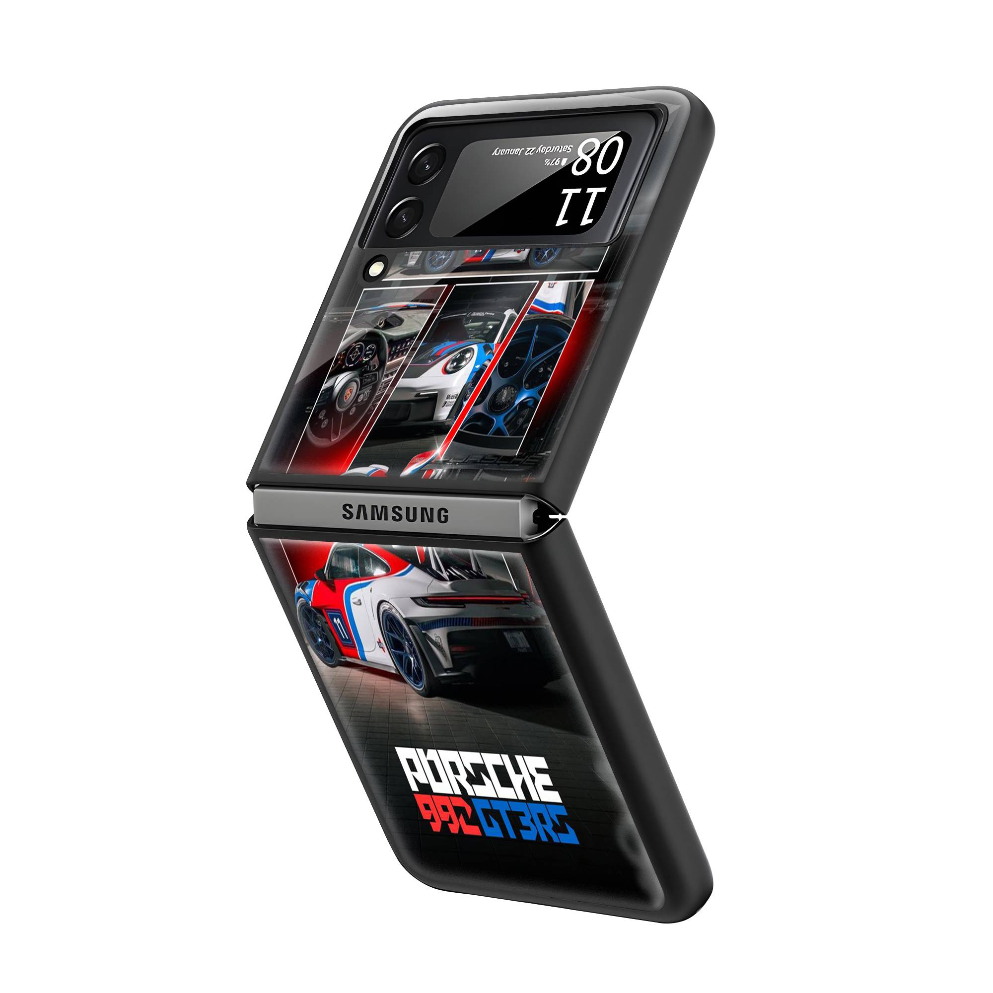 992 Porsche Samsung Z Flip Glass Case image 1