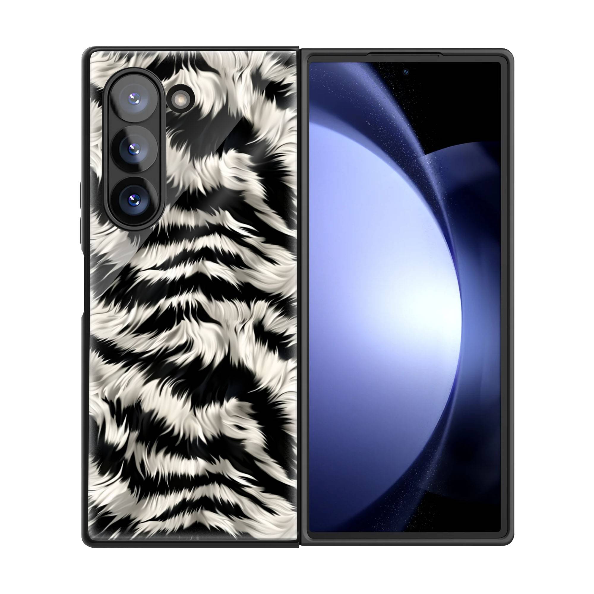 Zebra Fur Samsung Z Fold Glass Case image 2