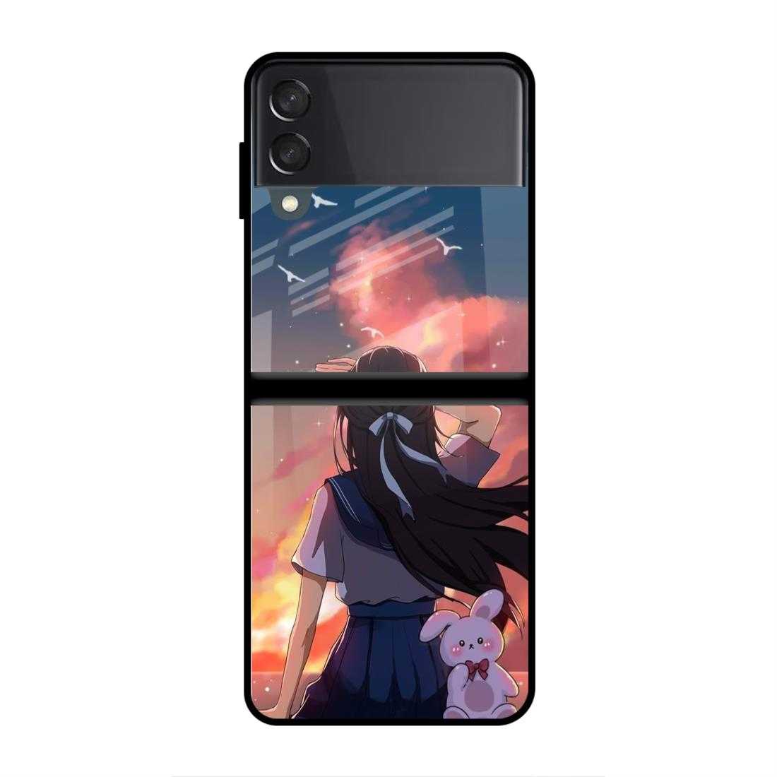 Anime Girl Samsung Z Flip 4 Glass Case image 0