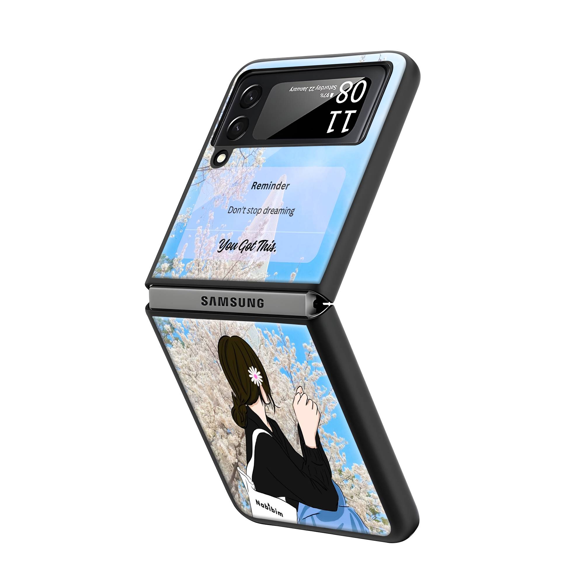 Don't Stop Dreaming Samsung Z Flip Glass Case image 1