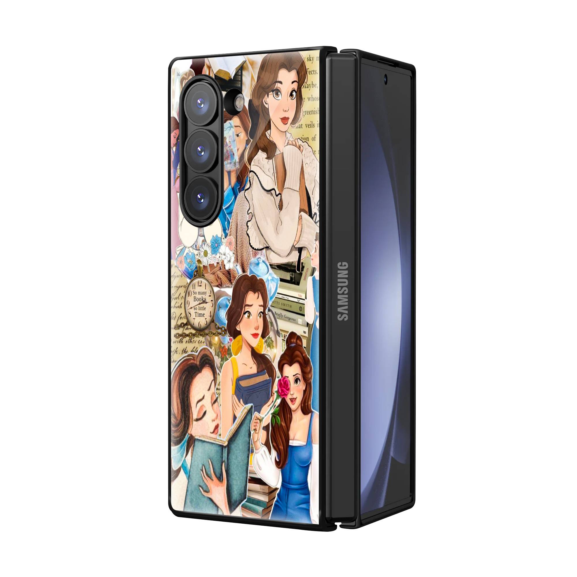 Princess Belle Samsung Z Fold Glass Case image 1