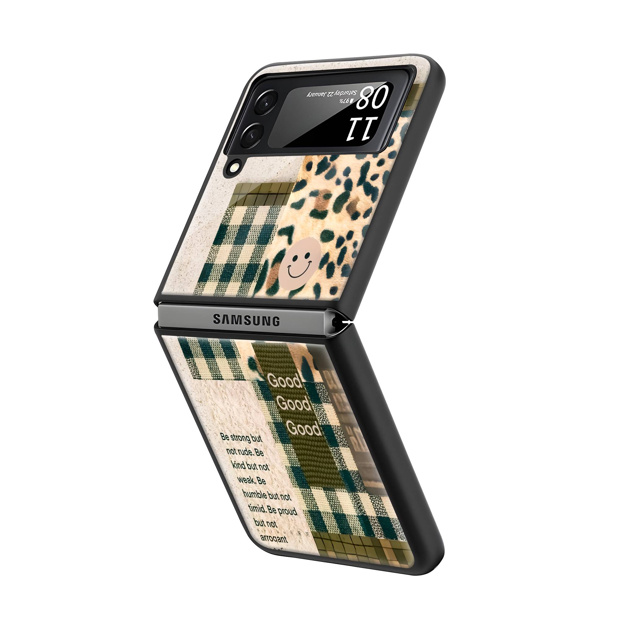 Mismatched Textures Samsung Z Flip Glass Case image 1