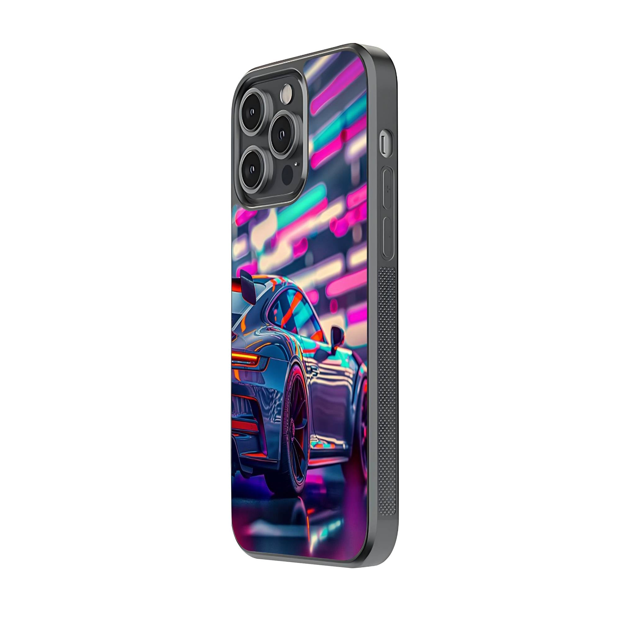 Neon Sports Car Glass Case image 1