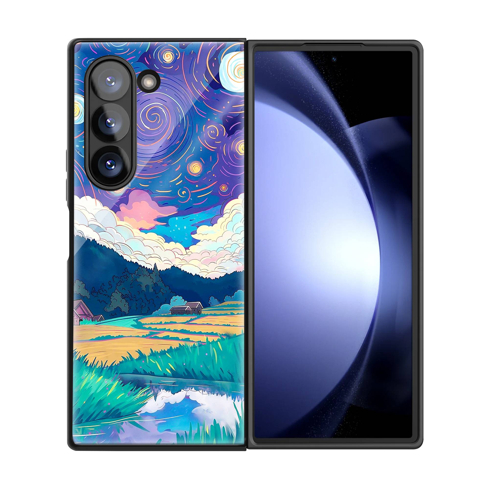 Starry Night Samsung Z Fold Glass Case image 2