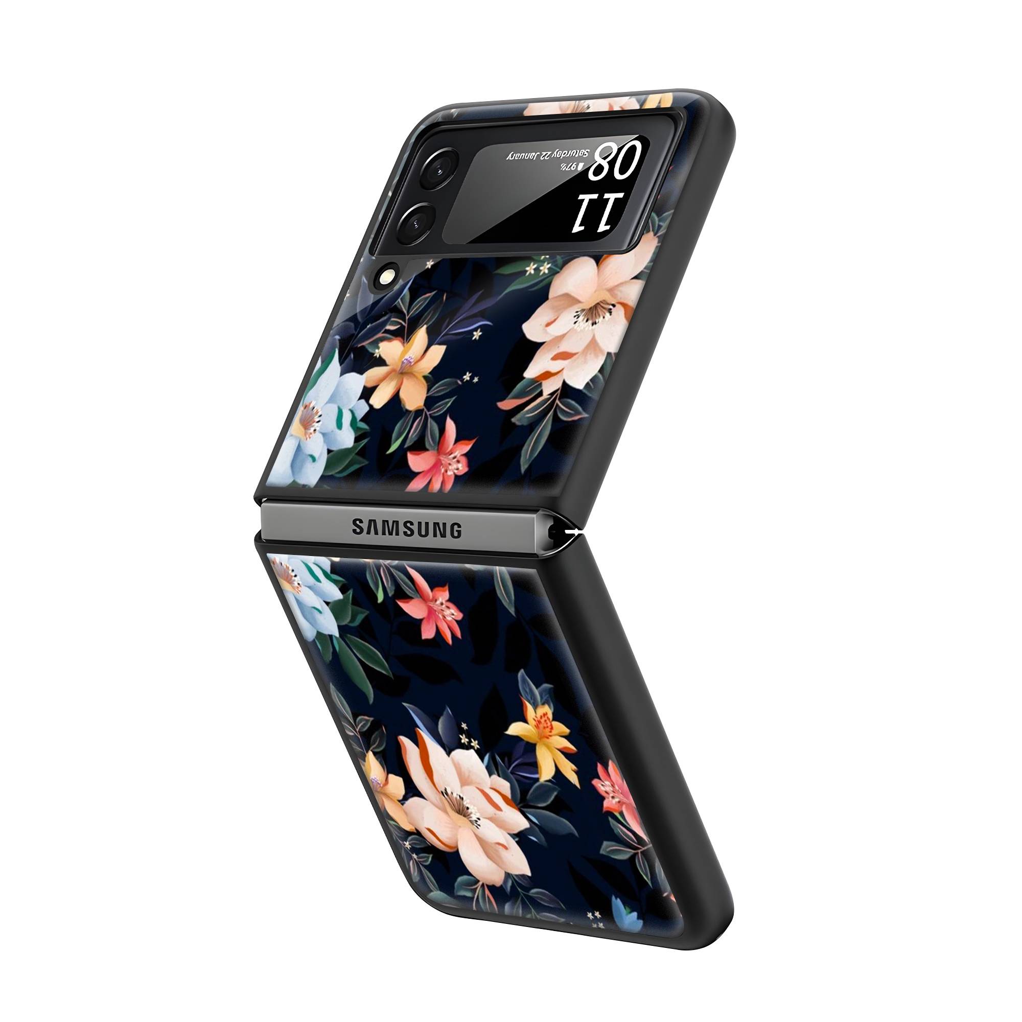 Premium Vector Floral Samsung Z Flip Glass Case image 1