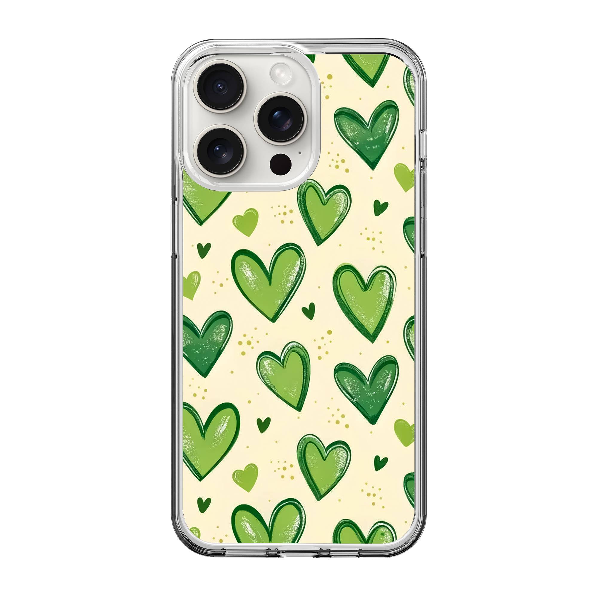 Green Hearts Clear Case image 0