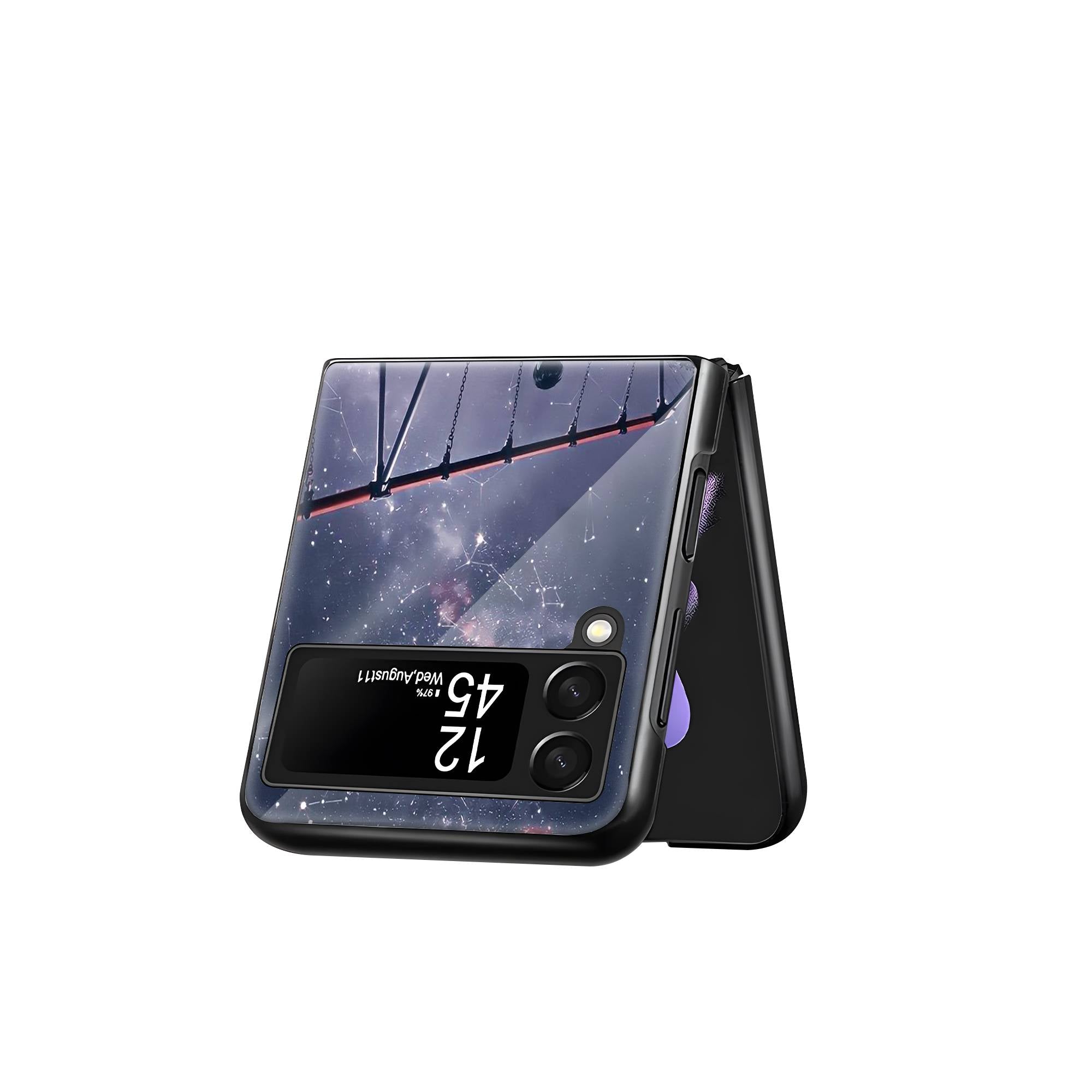 Love Couple Samsung Z Flip Glass Case image 2