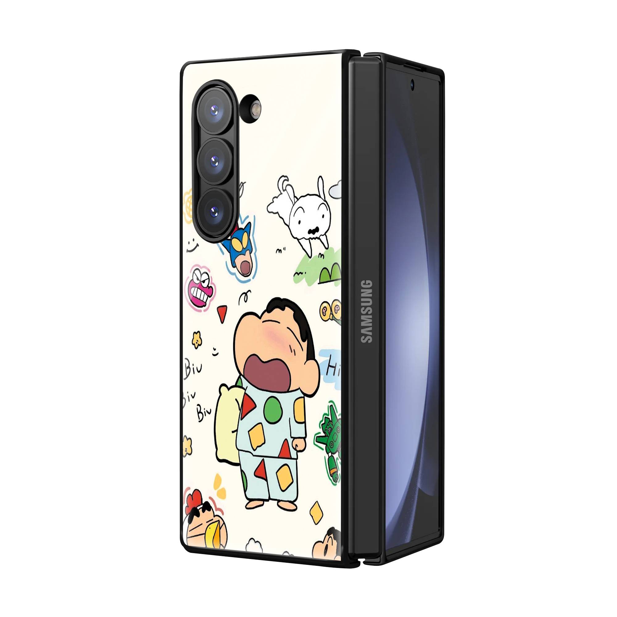 Shinchan Crayon Samsung Z Fold Glass Case image 1