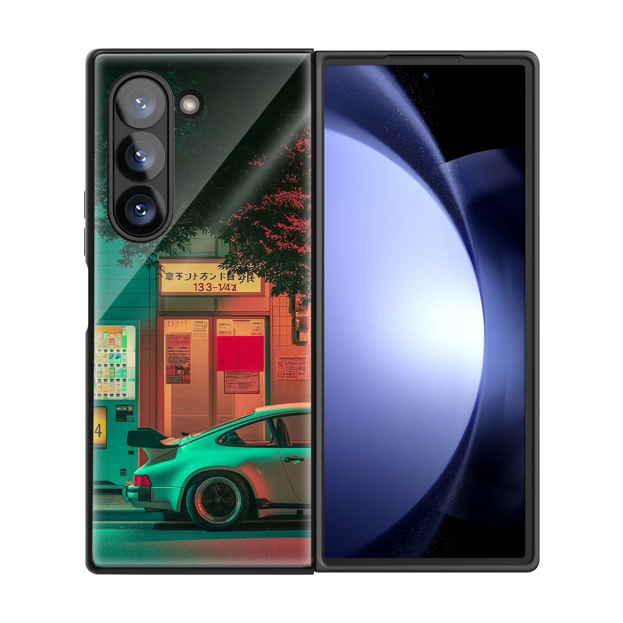 Retro Tokyo Samsung Z Fold Glass Case image 2