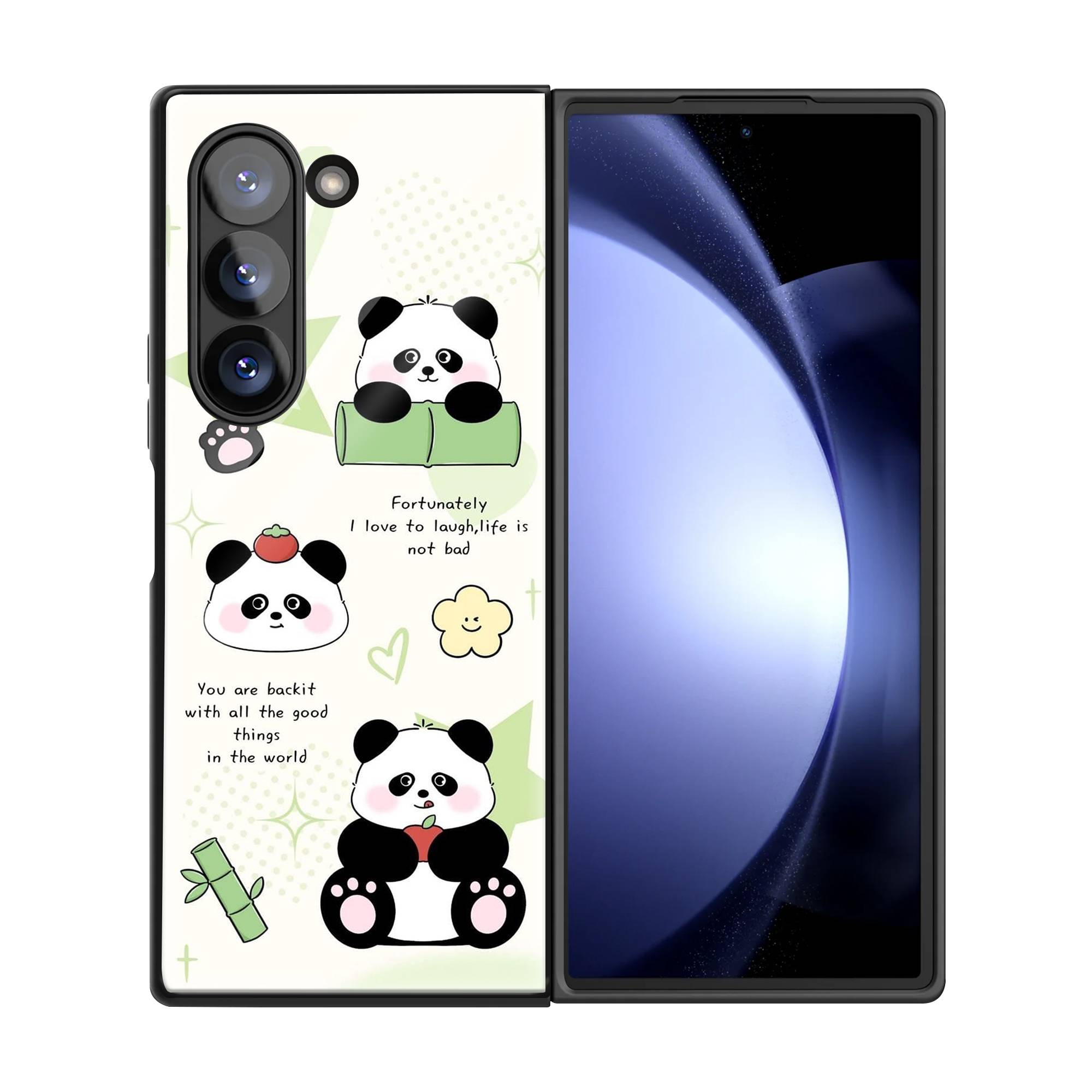 Panda Love Samsung Z Fold Glass Case image 2