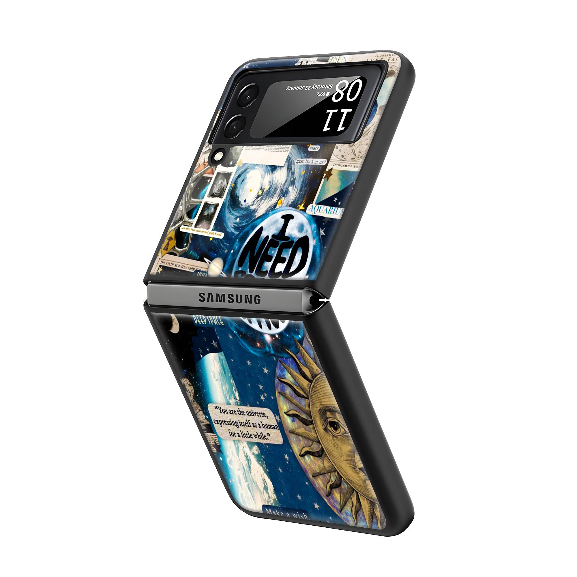 Need Space Samsung Z Flip Glass Case image 1