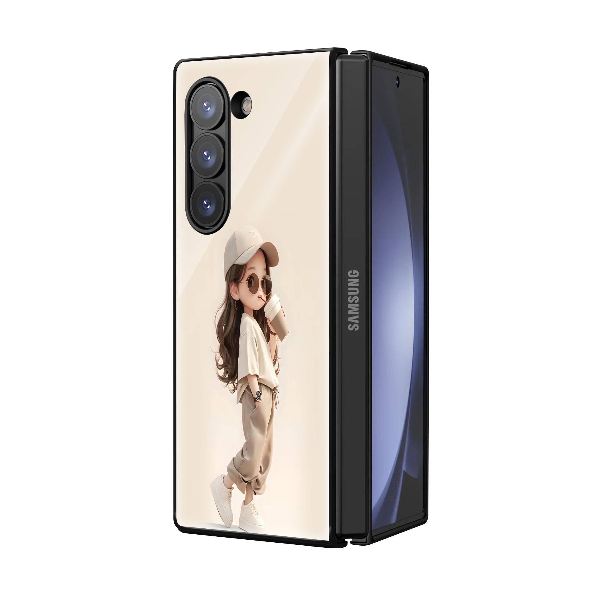 Tik Tok Girl Samsung Z Fold Glass Case image 1