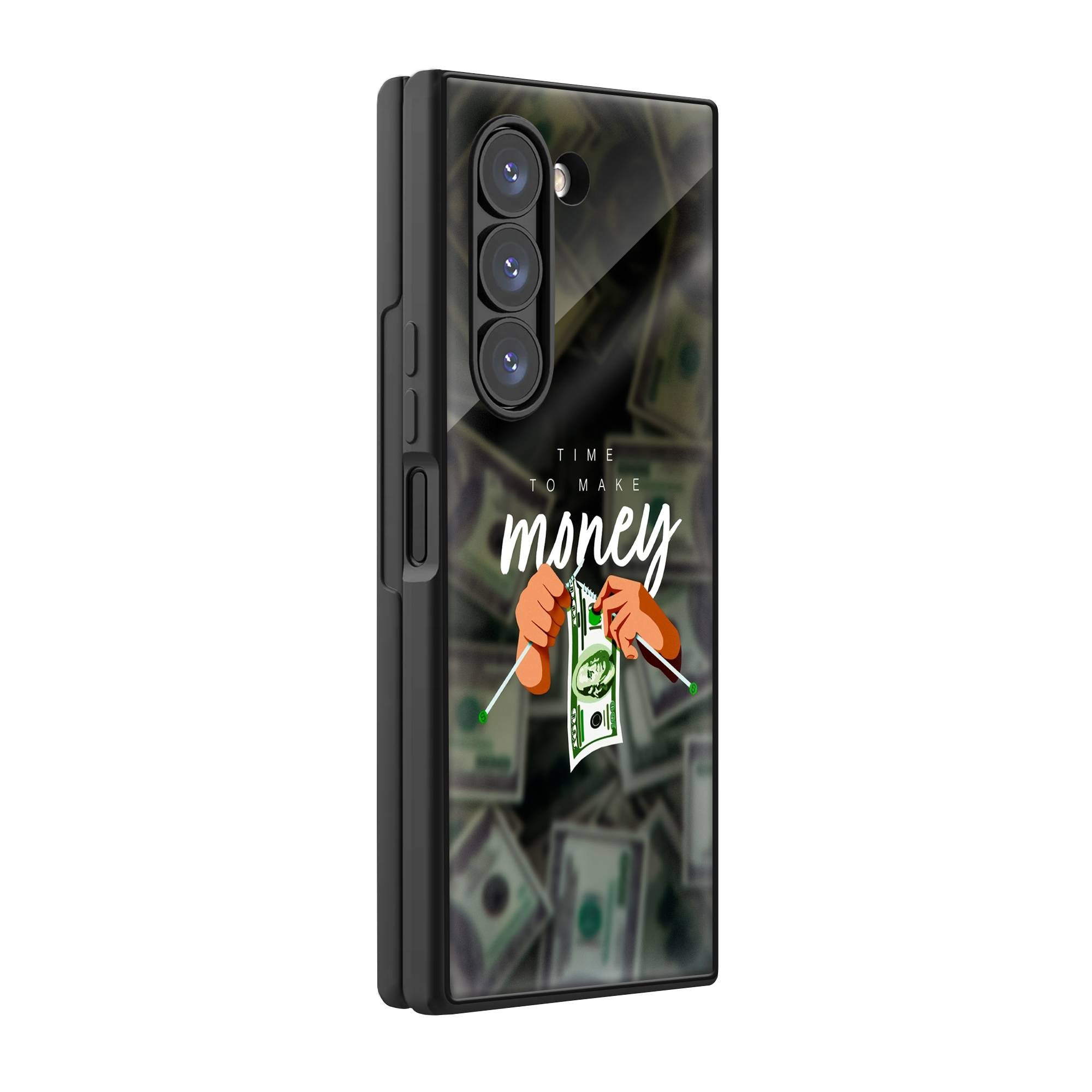 Make Money Samsung Z Fold Glass Case image 0