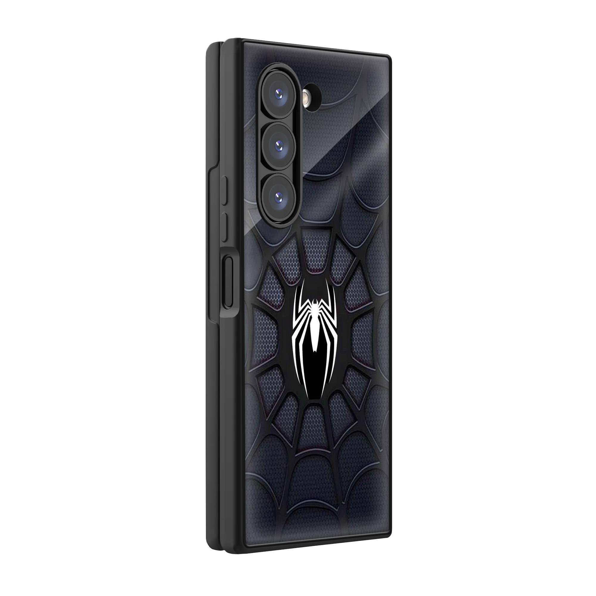 Black Spider-Man Samsung Z Fold Glass Case image 0