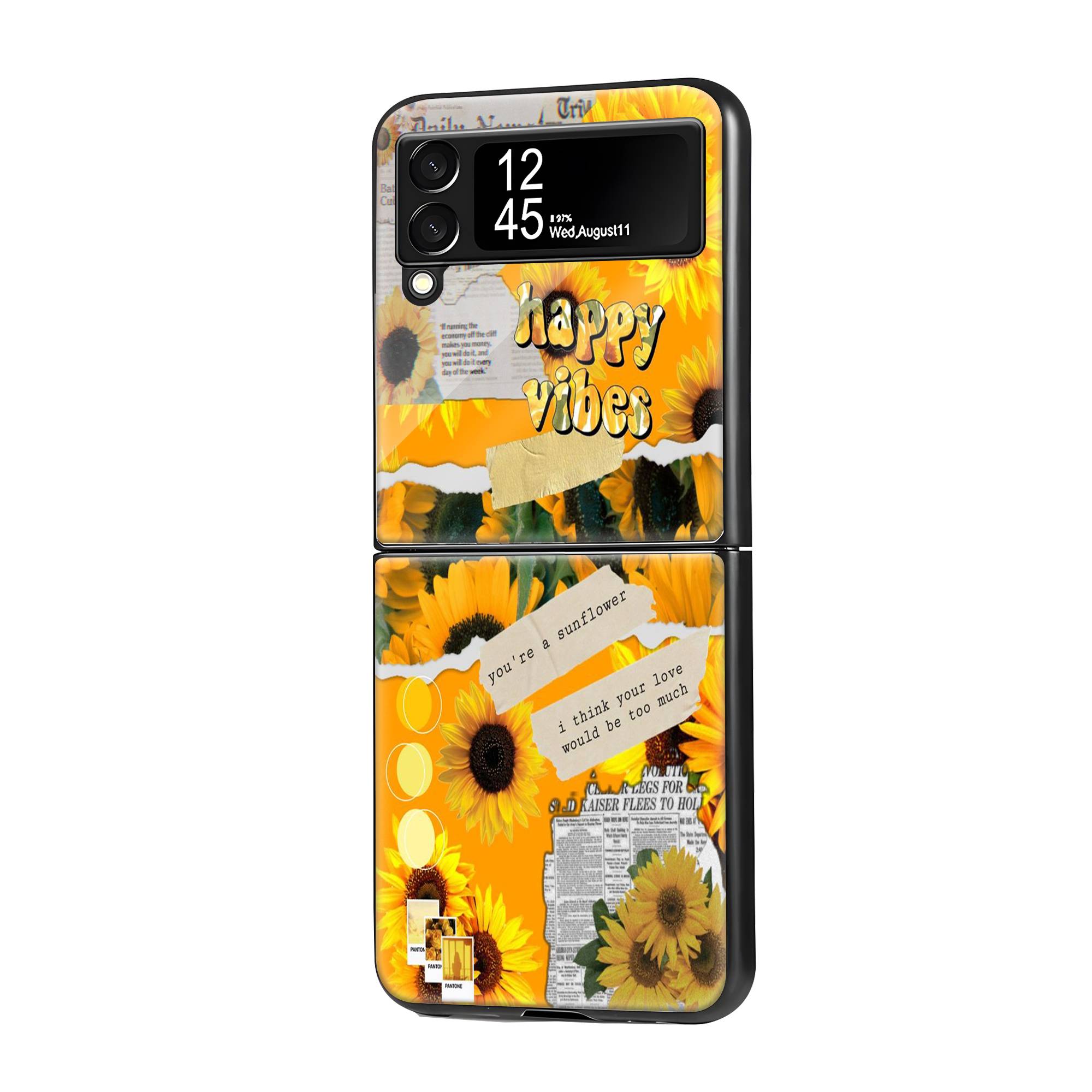 Happy Vibes Samsung Z Flip Glass Case image 0
