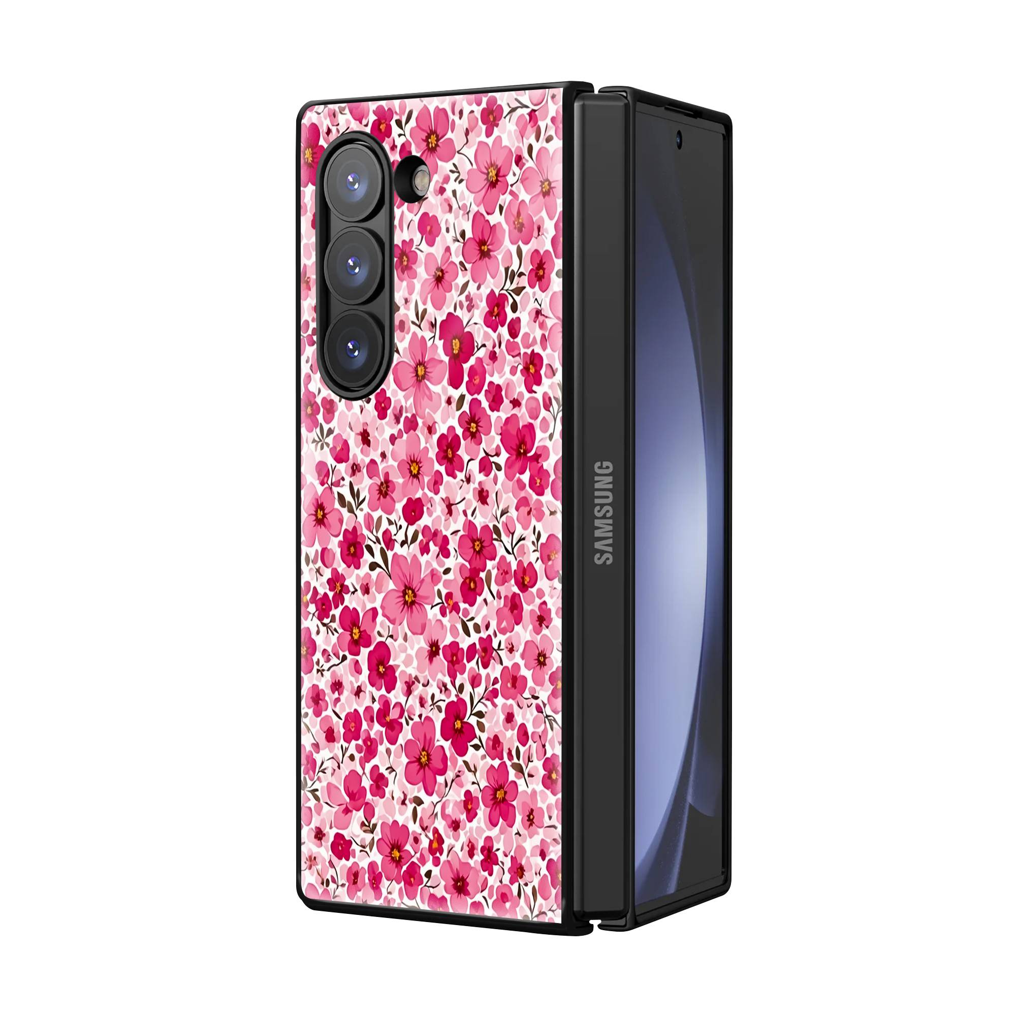 Pink Blossom Samsung Z Fold Glass Case image 1