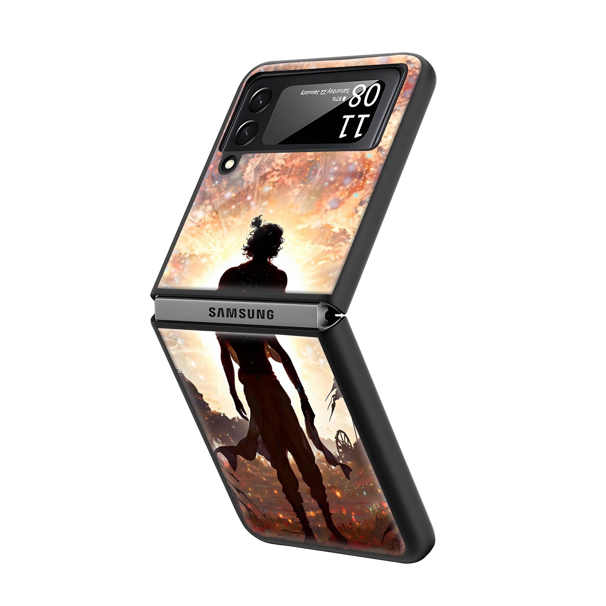 Krishna Art Samsung Z Flip Glass Case image 1