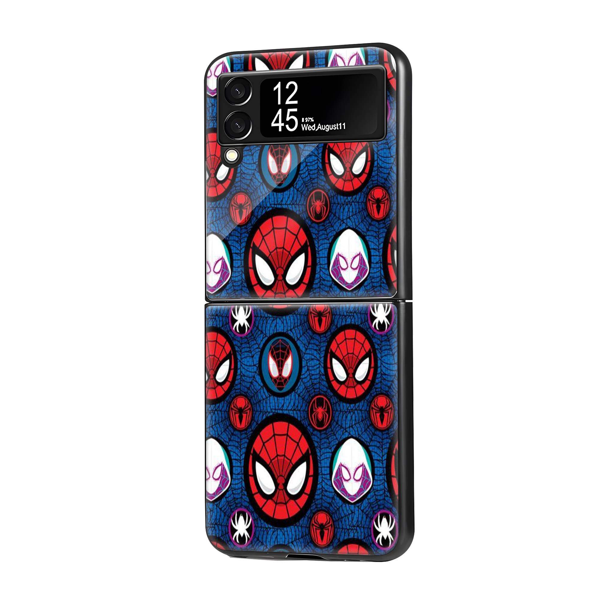 Spiderman Pattern Samsung Z Flip Glass Case image 0
