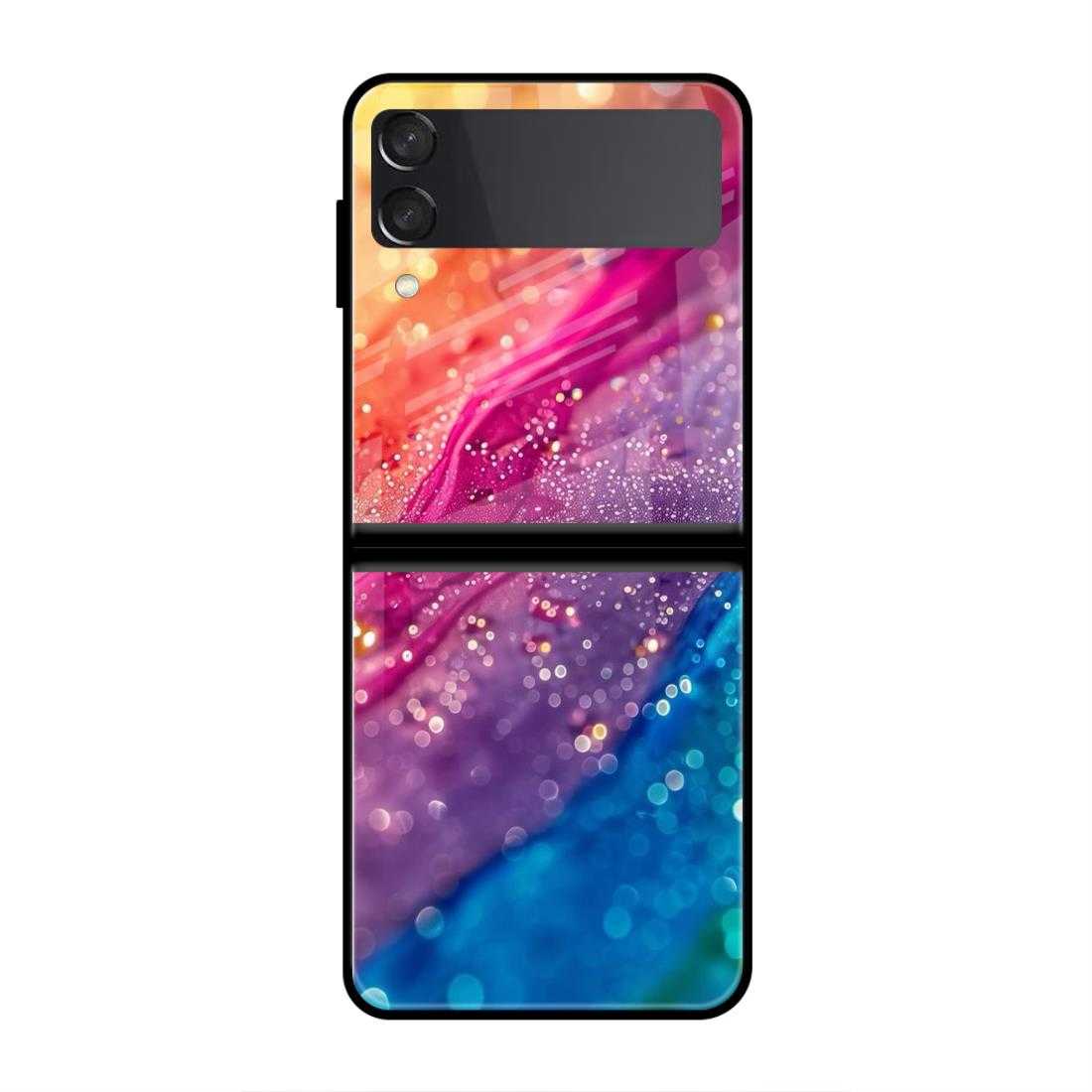 Bright Rainbow Samsung Z Flip 3 Glass Case image 0