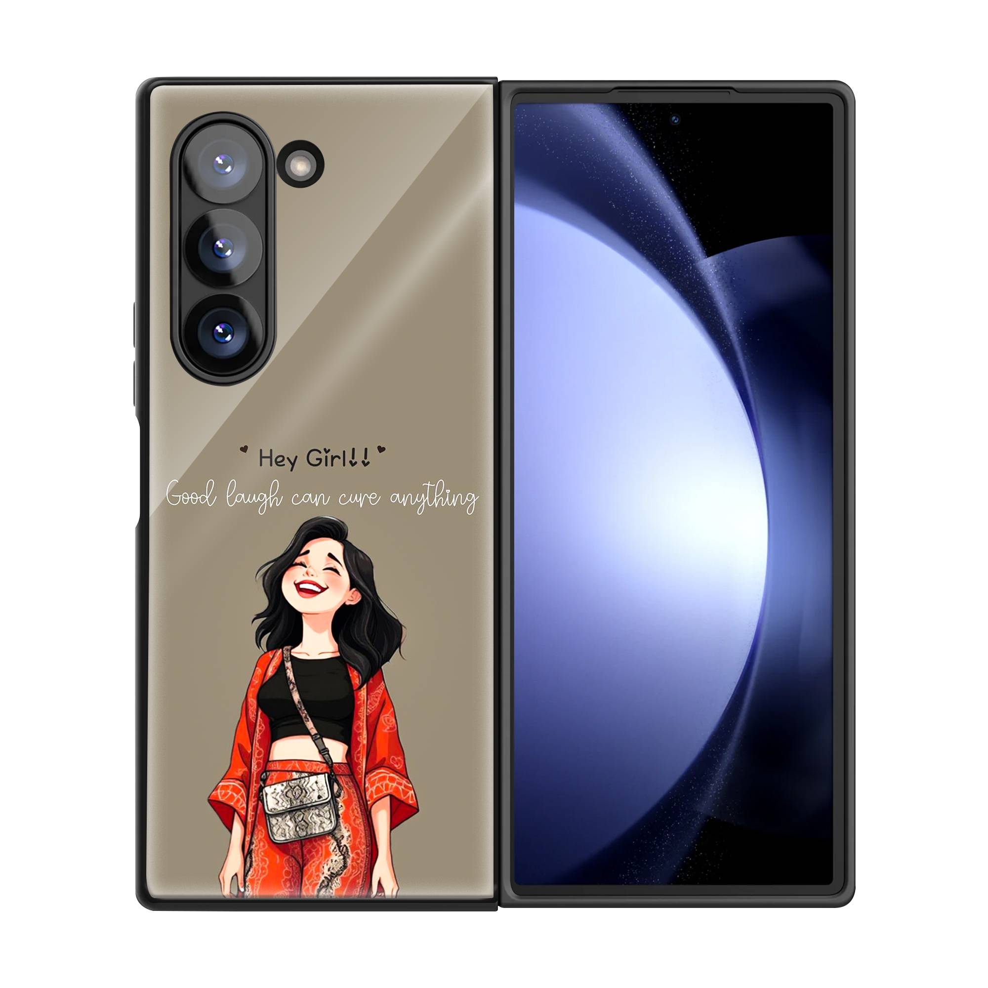 Hey Girl Samsung Z Fold Glass Case image 2