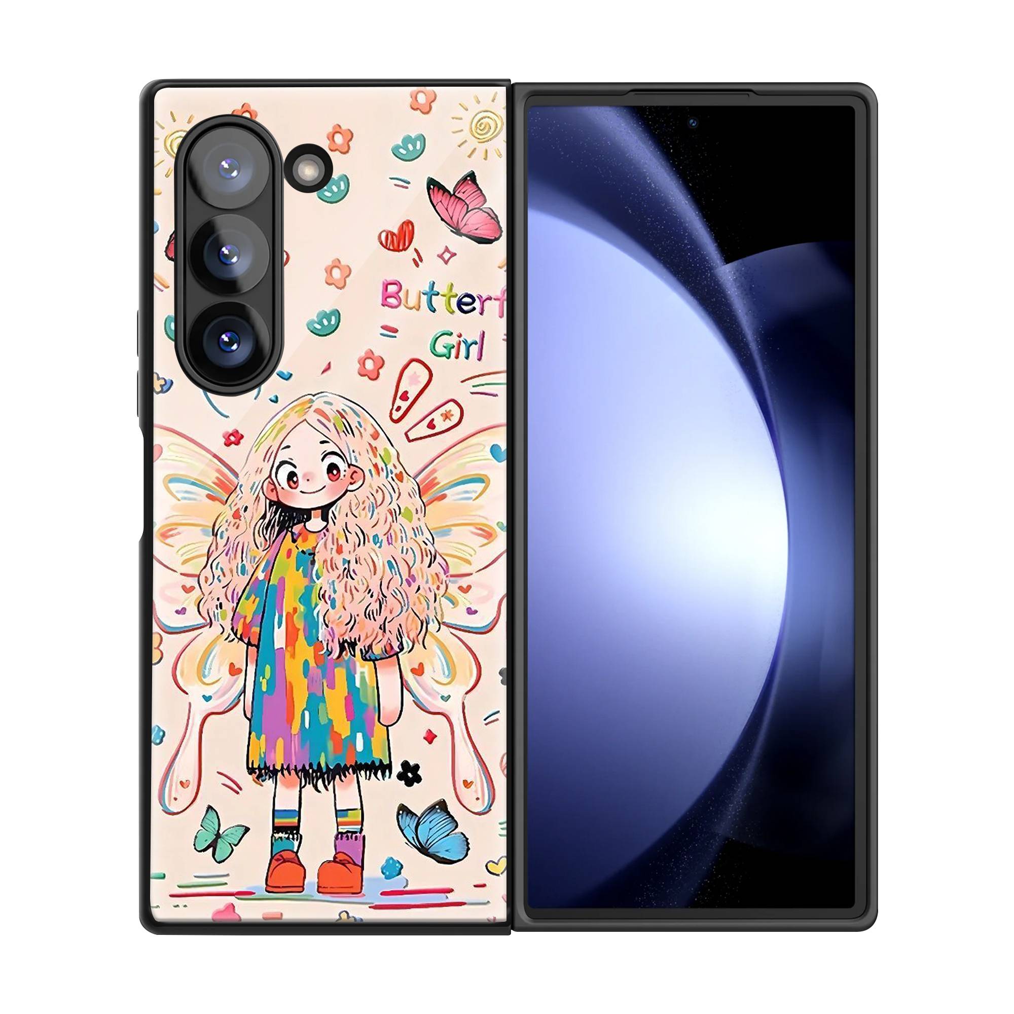 Joyful Doodle Samsung Z Fold Glass Case image 2