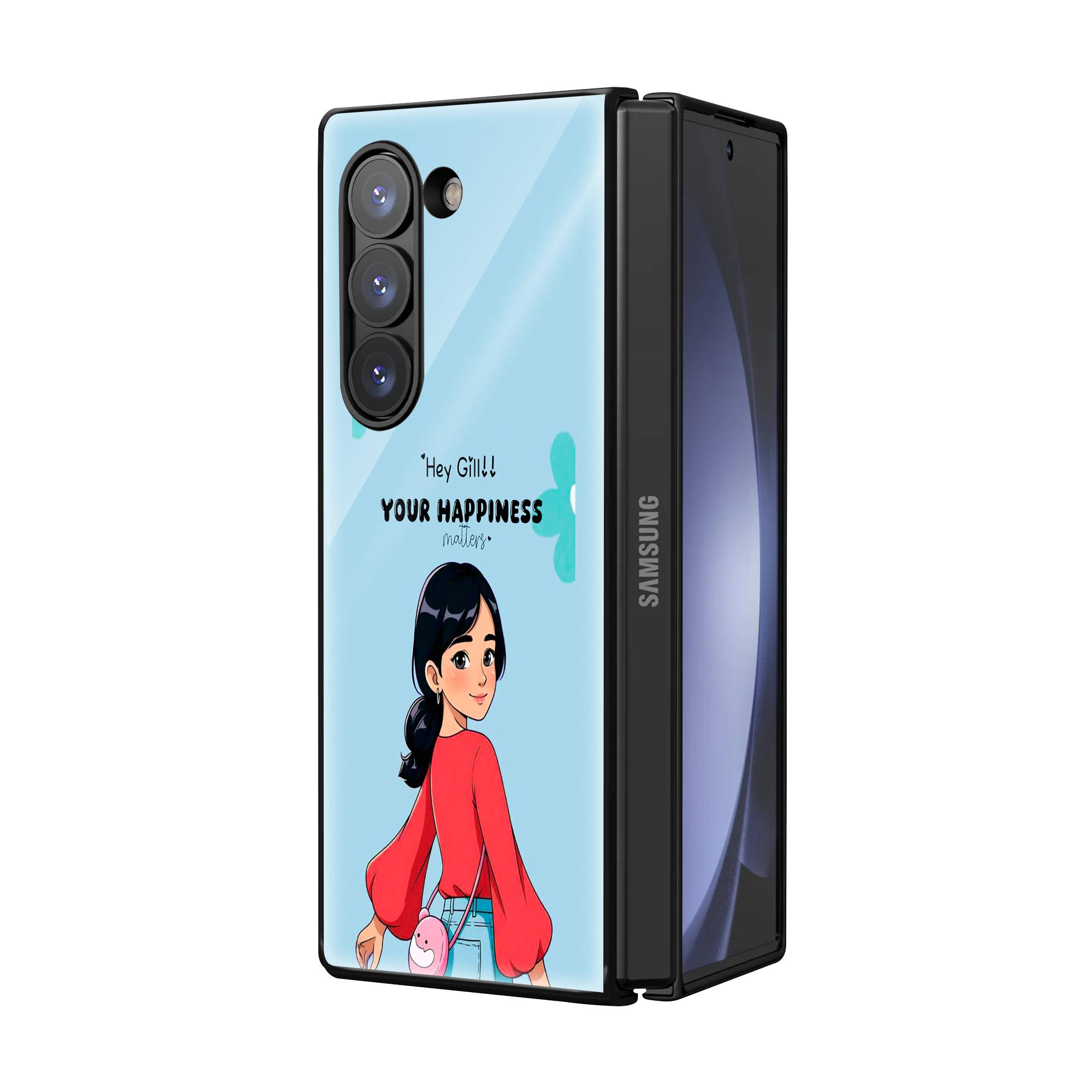Your Happiness Samsung Z Fold Glass Case image 1
